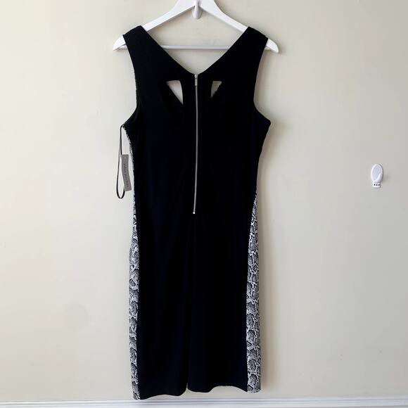 Julia Jordan Dress Size 8 Snakeskin Print Black NWT Bodycon Zipper Mini Party - Picture 2 of 6